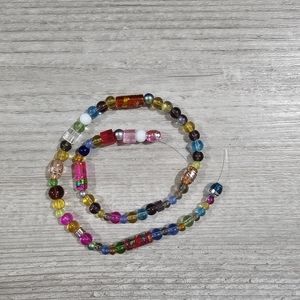 012 Multi- color, multi-size glass beads for jewelry making - 15 inch strand